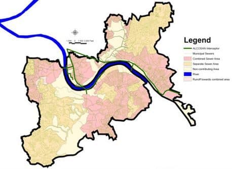ALCOSAN territory map